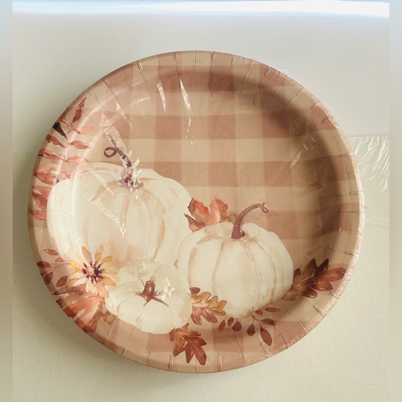 New 16 Paper Dinner Plates Pumpkin Pumpkins Clementine Paper Fall Thanksgiving - Picture 4 of 9